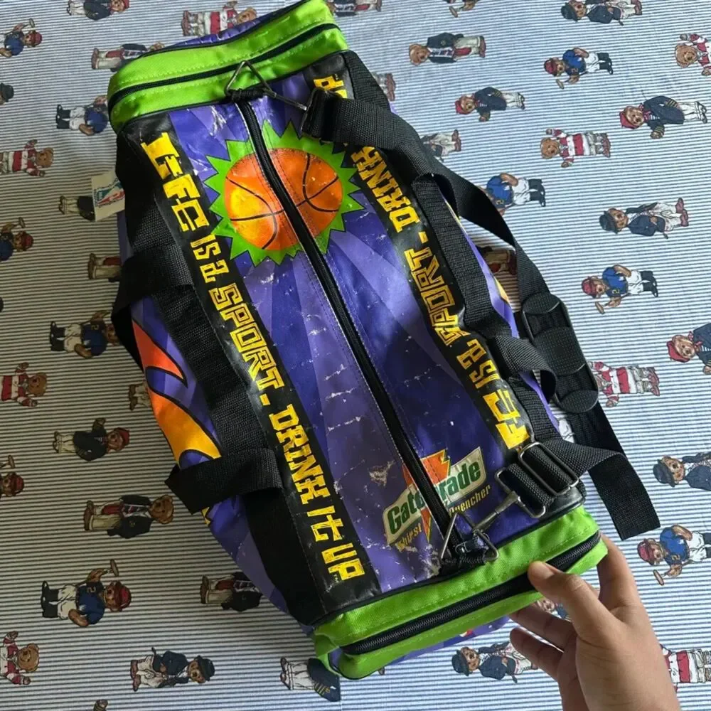 Vintage 90s NBA Gatorade Duffle Gym Bag Michael Jordan Frank Kozik Promo
